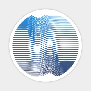 Ocean paint minimal waves blue Magnet